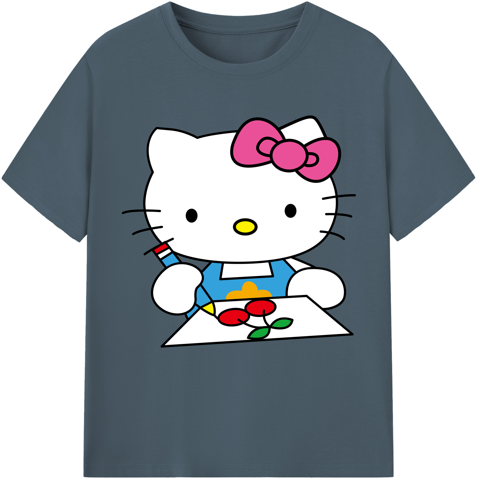 （画像用） Hello Kitty ハローキティ 綿100％半袖Tシャツ（フロントプリント）